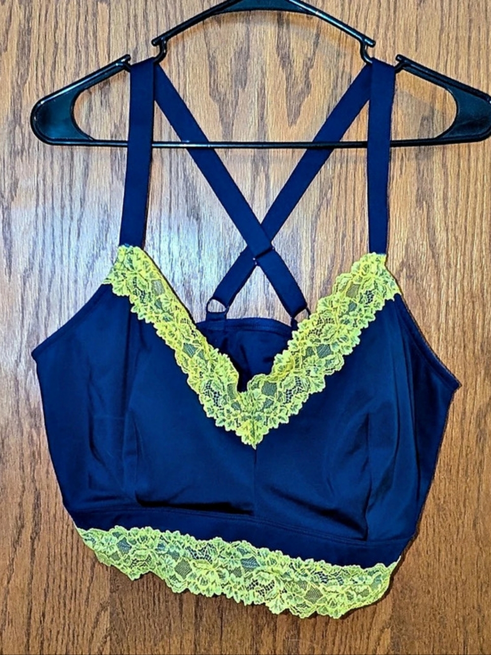 SAVAGE X FENTY Lace Trim Bralette in Blue & Green XS Like New